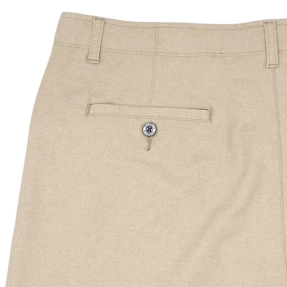 Pebble Beach Shorts Mens 38 Khaki Performance Golf Moisture Wicking Dry Luxe - Picture 9 of 12